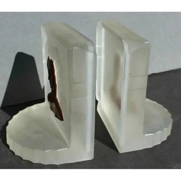 Pair Vintage Frosted Glass Art Deco Art Nouveau Girl Decor Bookend Bookends - Picture 2 of 8